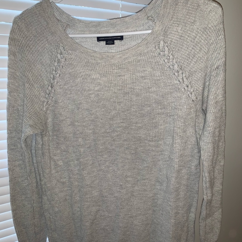 Light Gray AE ribbed sweater